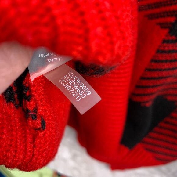 TOMMY HILFIGER HOLIDAY PLAID ACRYLIC SWEATER DRESS WOMENS Size LARGE RED BLACK - Picture 7 of 11